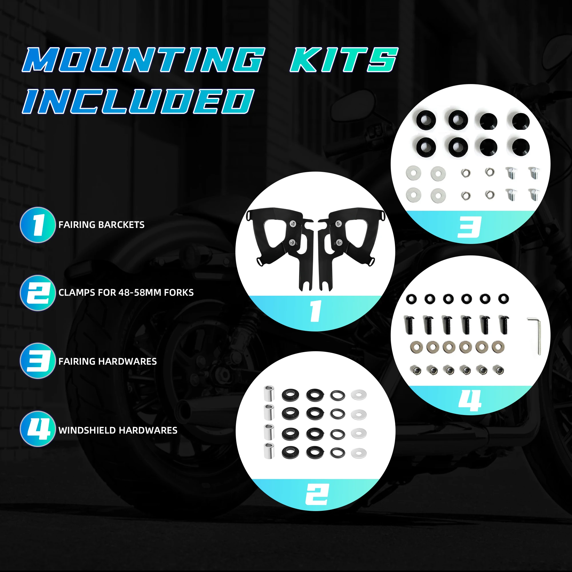 مصباح أمامي مناسب للزجاج الأمامي مقاس 15 بوصة مقاس 7 بوصة لدراجة Harley Touring Road King FLHR 1994-2023 Road King Special FLHRXS 2017-2025