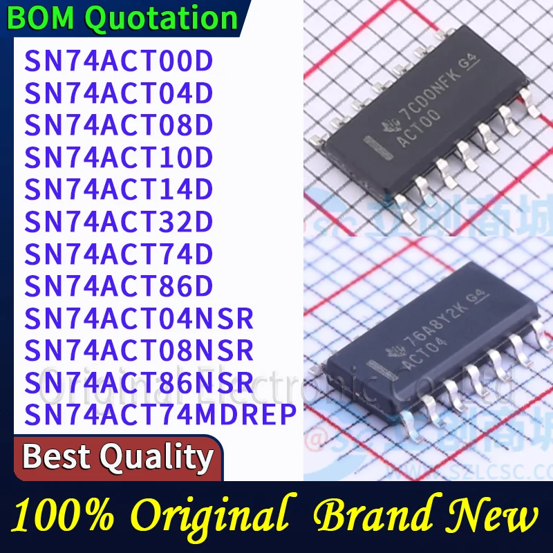 

5 шт./лот SN74ACT00D SN74ACT04D SN74ACT08D SN74ACT10D SN74ACT14D SN74ACT32D SN74ACT74D SN74ACT86D SN74ACT04NSR SN74ACT08NSR SN74