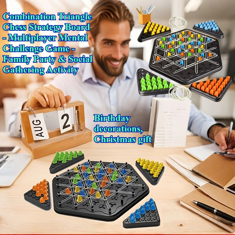 

Triangle Chess Strategy Board Game Set - Multiplayer Mental Challenge Family Party & Social Activity, Enhances Analytical Skills