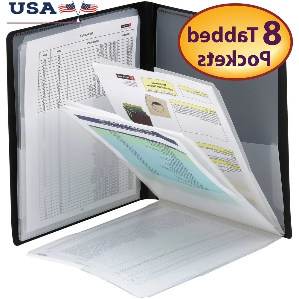 

Многокарманный органайзер с восемью карманами, размер букв, прочный полиэтиленовый материал, штабелируемый раствор для хранения документов, школа управления проектными характеристиками