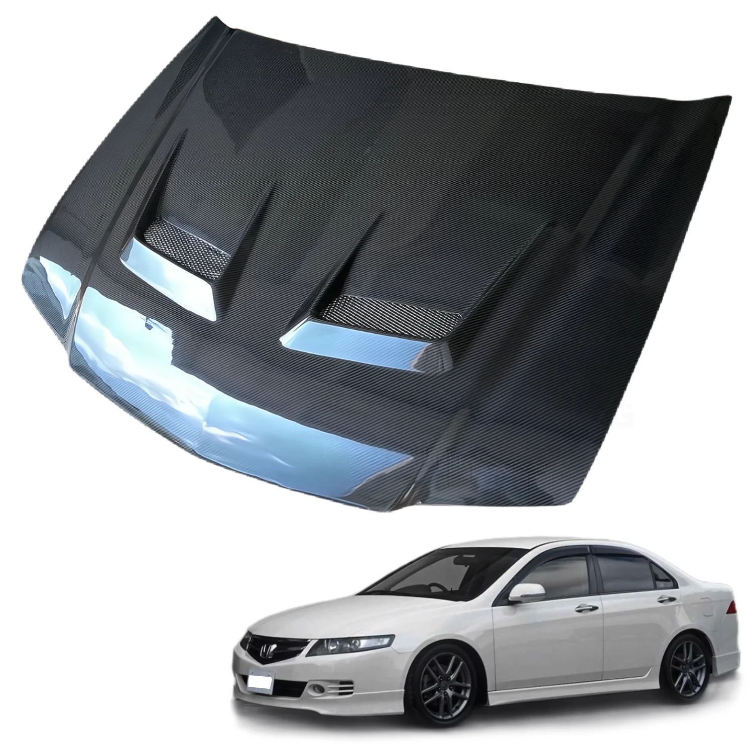 

2025 NEW Wholesale Carbon Fiber Hood for Honda Acura TSX Acura CL7 CL9 Modified Open-Hole Design Condition Included Clips