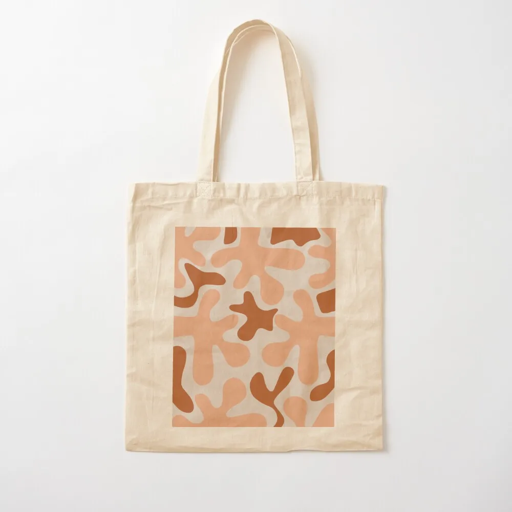 Clay Time Abstract Pattern in Rust, Blush Salmon, and Taupe Tote Bag bags luxury women eco pack tote bag woman