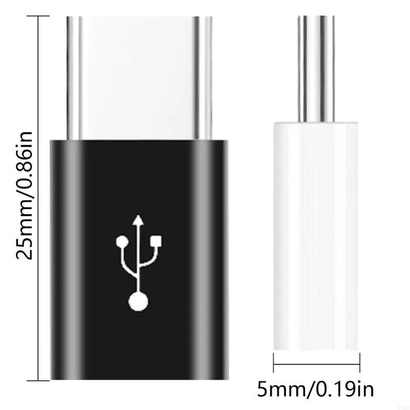 E1PF Phones Charging Adapter Micro USB Female to Type C Male Connectors Adapter Support Charging & Data Transfer