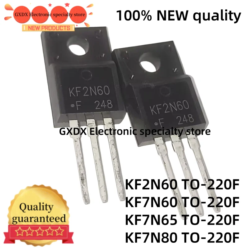 10 pièces de MOSFET à canal N, nouvelle qualité 100%, KF2N60 2N60 KF7N60 N60 KF7N65 7N65 KF7N80 7N80 TO-220F