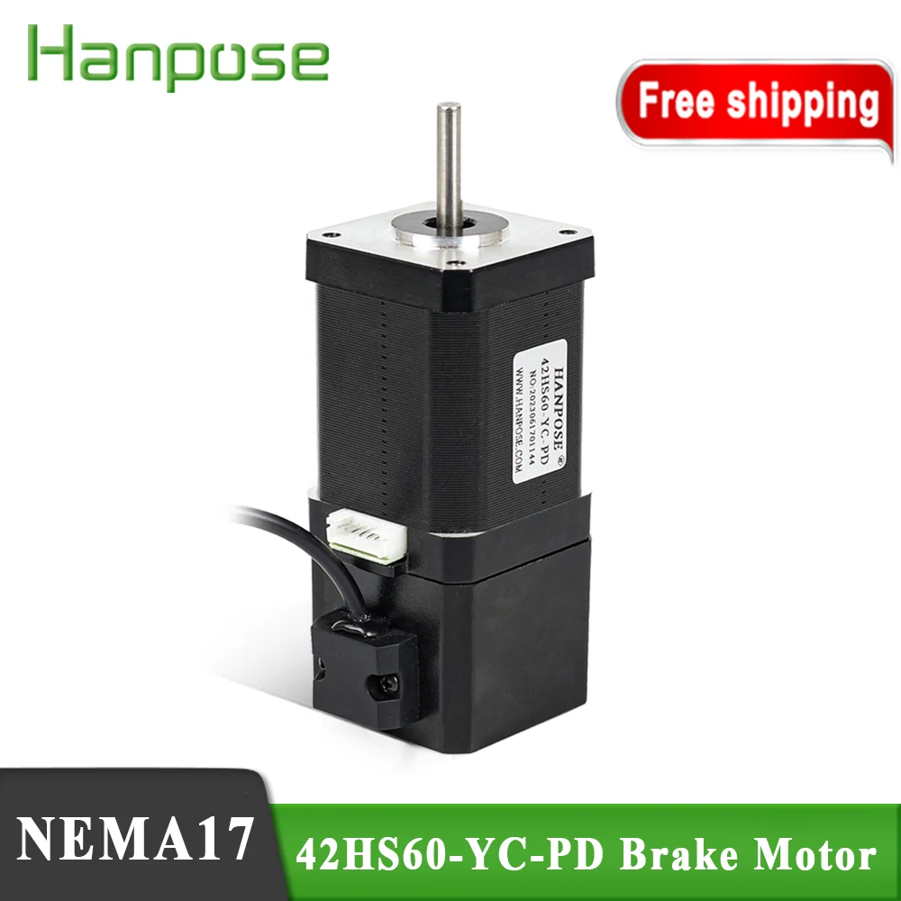 

hanpose 42 stepper motor 2 phase 4-Lead 70N.cm 42HS60-YC-PD 3D engraving machine Permanent magnet NEMA17 brake Stepper Motor