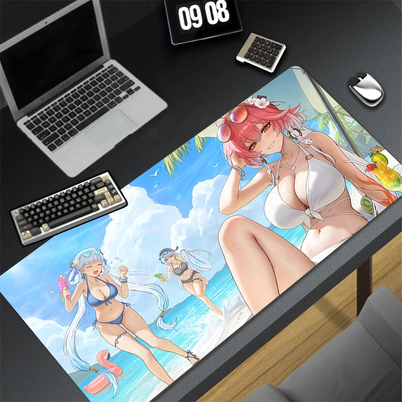 Computer Gaming Accessories HD Mousepad Office PC Mouse Pad Wuthering Waves Changli Keyboard Pad Desk Decoracion Anime Desk Mat