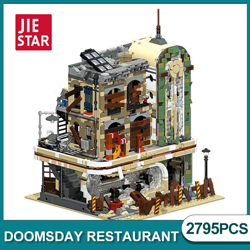 

Street View Doomsday Restaurant Building Blocks Creator Series MOC Idea Model Creative Bricks Toys For Children Christmas Gifts