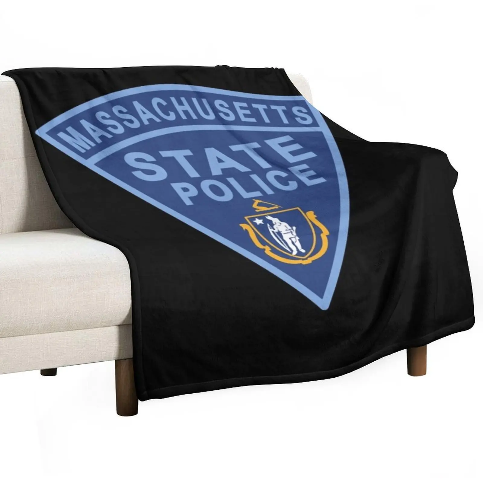 Massachusetts State Police Patch Throw Blanket Sleeping Bag Bed Fashionable cosplay anime Plaid Furrys Blankets