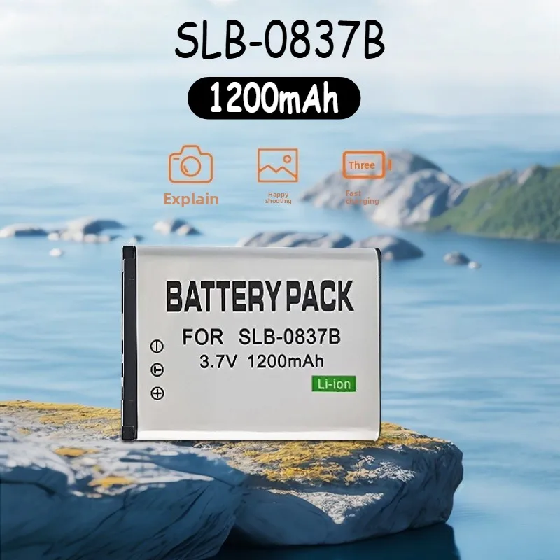 

1-10pcs SLB-0837 Battery 3.7V 1200mAH Rechargeable Lithium Battery for Samsung Camera I5 I6 L73 L50 L60 NV3 NV5 NV7 New