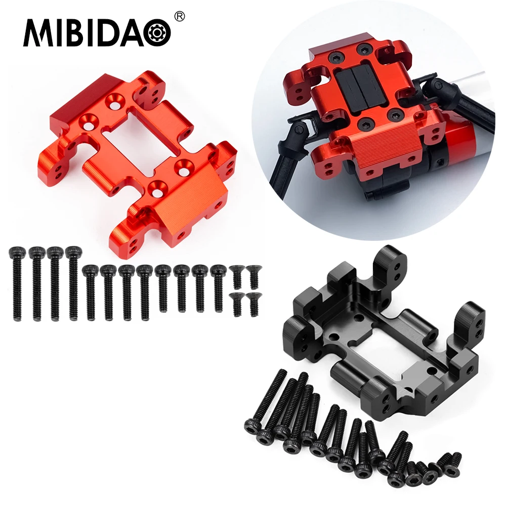 MIBIDAO Aluminum Alloy Gearbox Transmission Chassis Protection Skid Plate for Redcat Ascent 1/18 Crawler Car Upgrade Parts