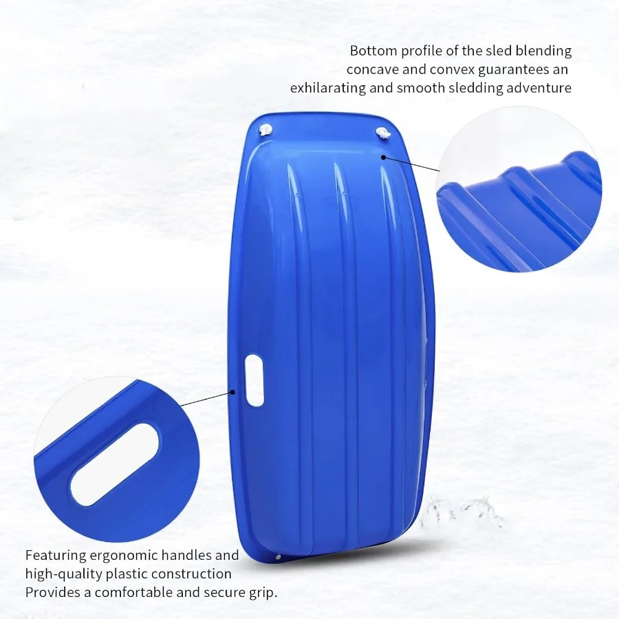 تتضمن زلاجات الثلج للأطفال والكبار بمقابض وحبال مقاومة 1-2 راكبين للتزلج في الشتاء هدية التزلج في الهواء الطلق #4
