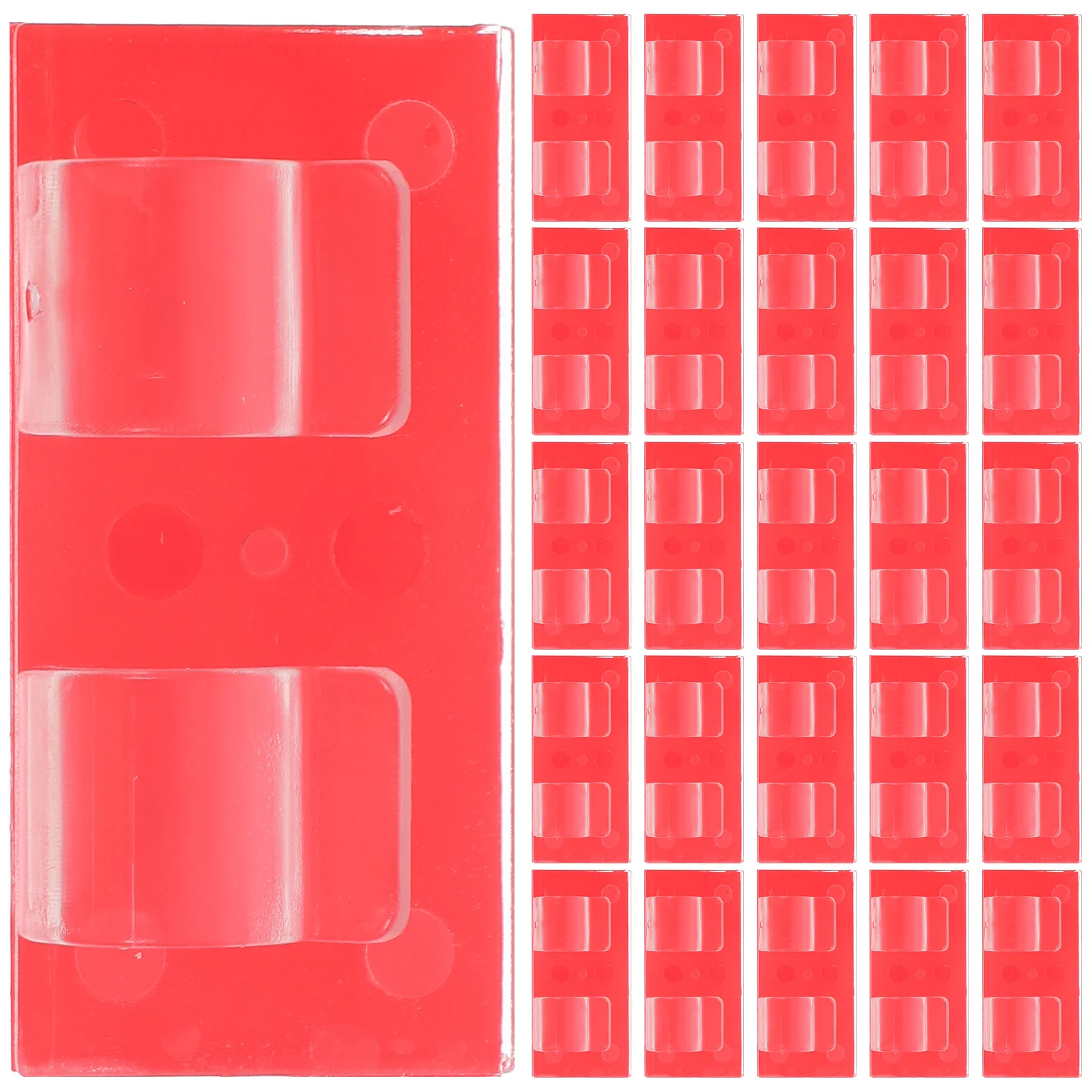 

25 Pcs Wiring Buckle Fixing Device Adhesive Cord Holder Wire Plastic Cable Clamps Sticky Clips Management Double Row Organizer
