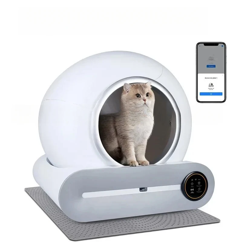 Automatic box, self cleaning, app control, pet toilet, litter tray, ionic deodorizer, arenero Gato, 65L