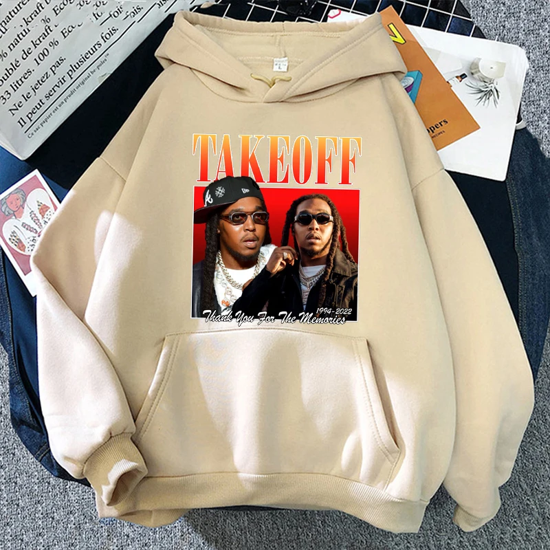 

Takeoff - Rest In Peace Sportswear Gone But Not Forgoten Women Hoodies Retro Hip-hop Gothic Men Graphic Thermal Hoodie