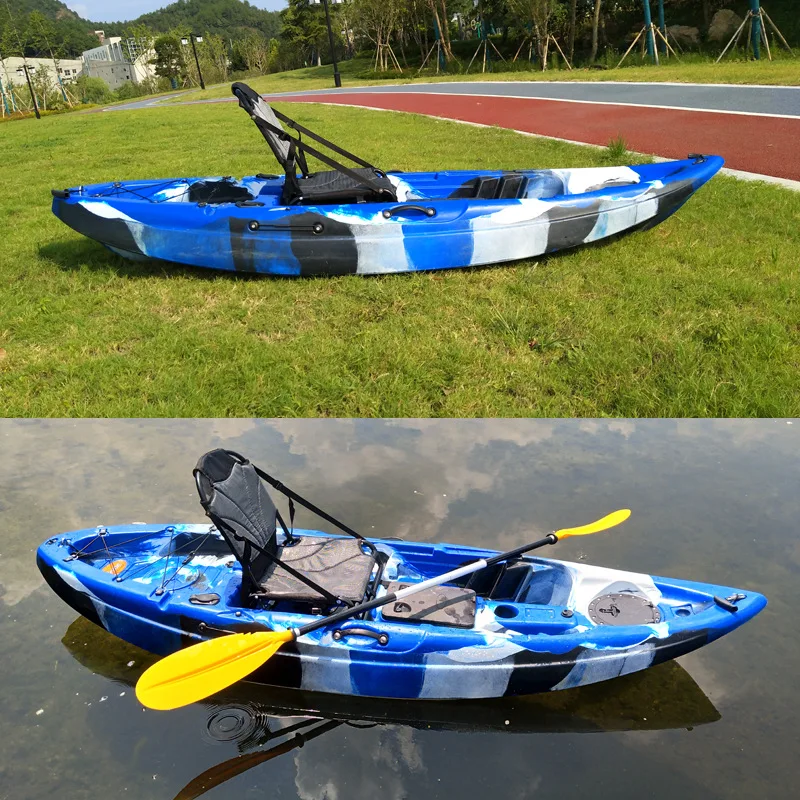 Kayak Individual, Bote Rotomoldeado Reforzado, Kayak de Pesca, Deportes Acuáticos al Aire Libre, Duradero y Estable, Kayak para 1 Persona