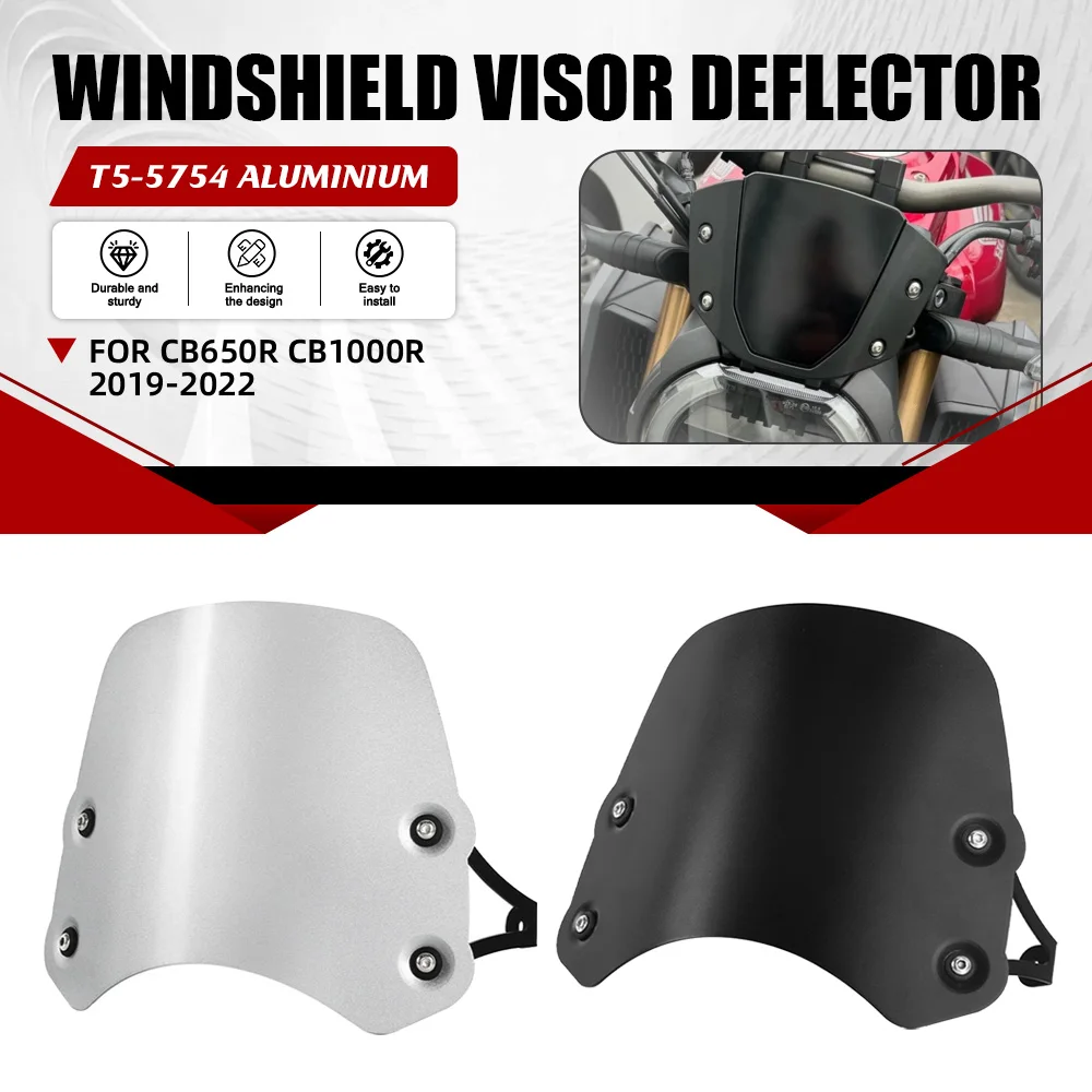 

FOR HONDA CB650R Neo Sports Cafe 2019-2023 Motorcycle Accessories Aluminum Windshield Windscreen Wind Deflector Guard CB1000R