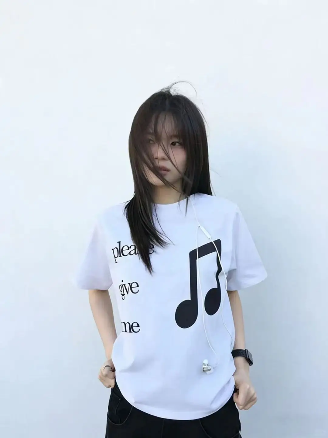 Cuteore Y2k 2000s Clothing Aesthetic Subculture Japanese Tshirts Women White Short Sleeve Slim Fit Cotton Tees Female Clothes