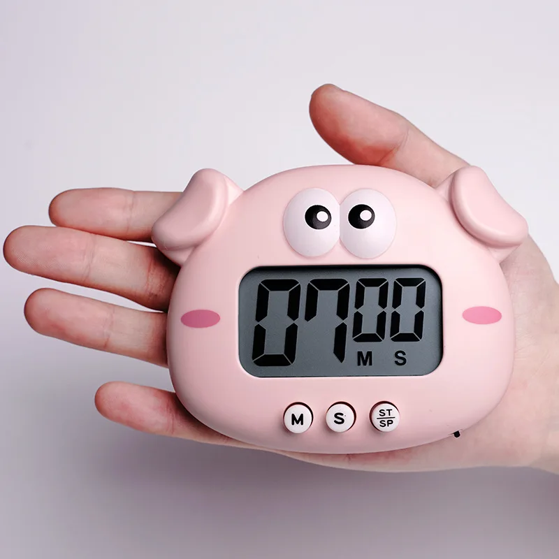 Cartoon Animal Shaped Kitchen Rotating Timer Time Management Mechanical Cute Little Pig Reminder Timer