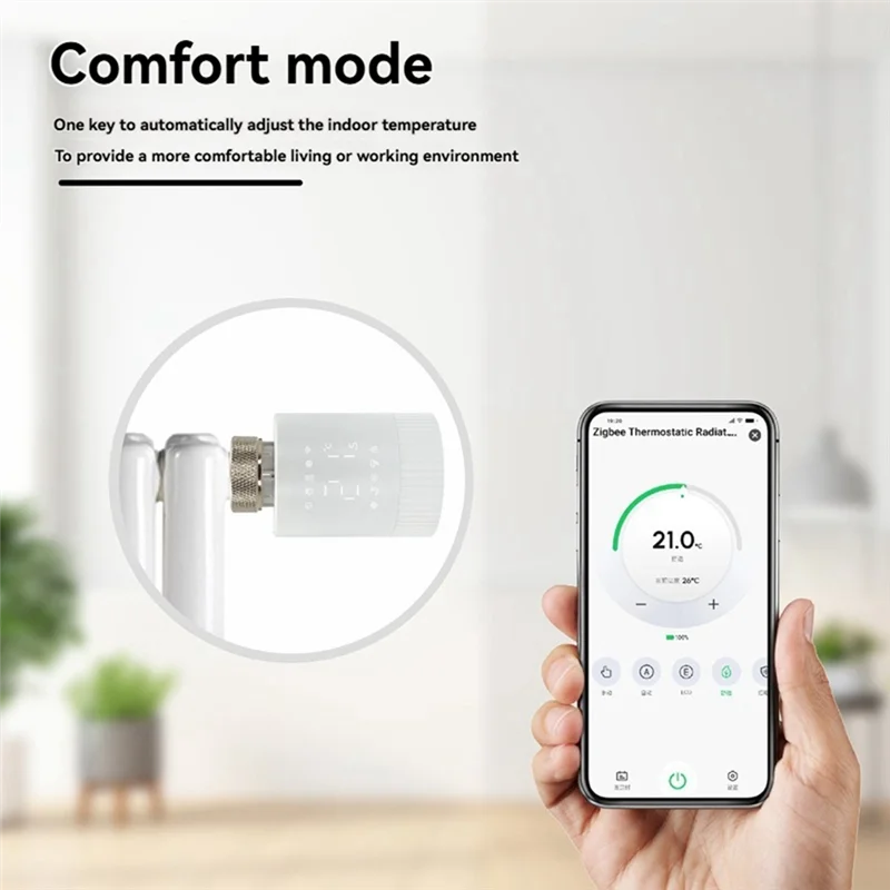 AAAEL-Smart Thermostat Radiator Actuator Temperature Control Valve Mobile Phone APP Control For Alexa & Google Home