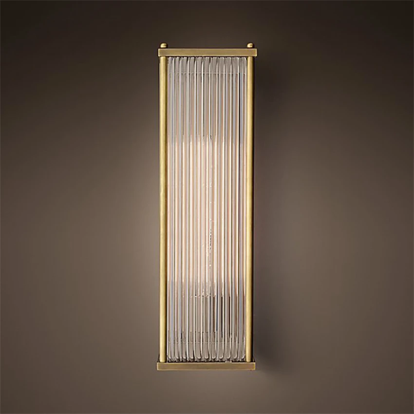 Post modern luxury rectangular glass stick wall lamps American living room bedroom aisle hallway wall sconces lights lighting