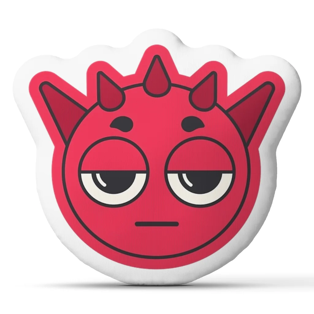 Sprunkies Character Shaped Throw Pillow Stuffed Cushion Red Cartoon Accent Pillow for Sofa Bedroom Home Decor