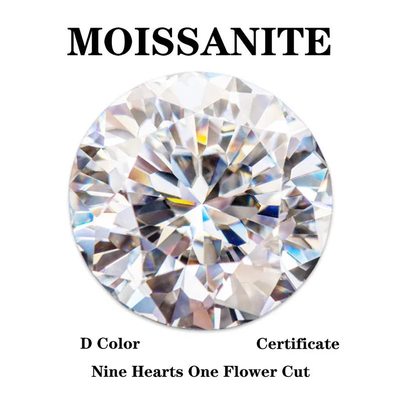 Moissanite Stone Nine Hearts One Flower D Color VVS1 DIY Advanced Charms Jewelry Rings Earrings Making with Certificate