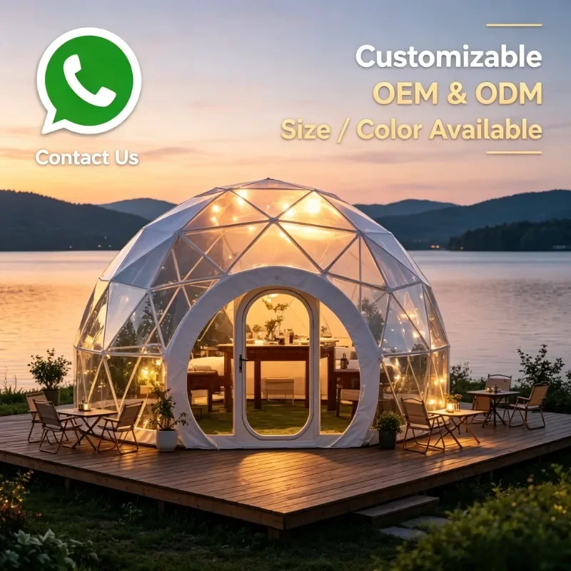 Transparent PVC Geodesic Dome Glamping Tent Waterproof Customizable Bubble House for Garden Resort Hotel Outdoor Events