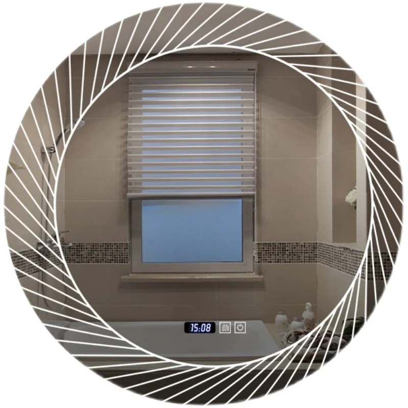 

Led Smart Bathroom Mirror Lights Luxury Touch Round Bathroom Mirror Anti Fog Wall Mounted Espejo Con Luz Decoration Home CC50BM