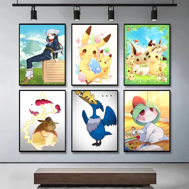 Pokemon Canvas Painting Anime Pikachu Picture Wall Art Room Decoration Cartoon Aesthetic Poster Living Room Office Home Decor