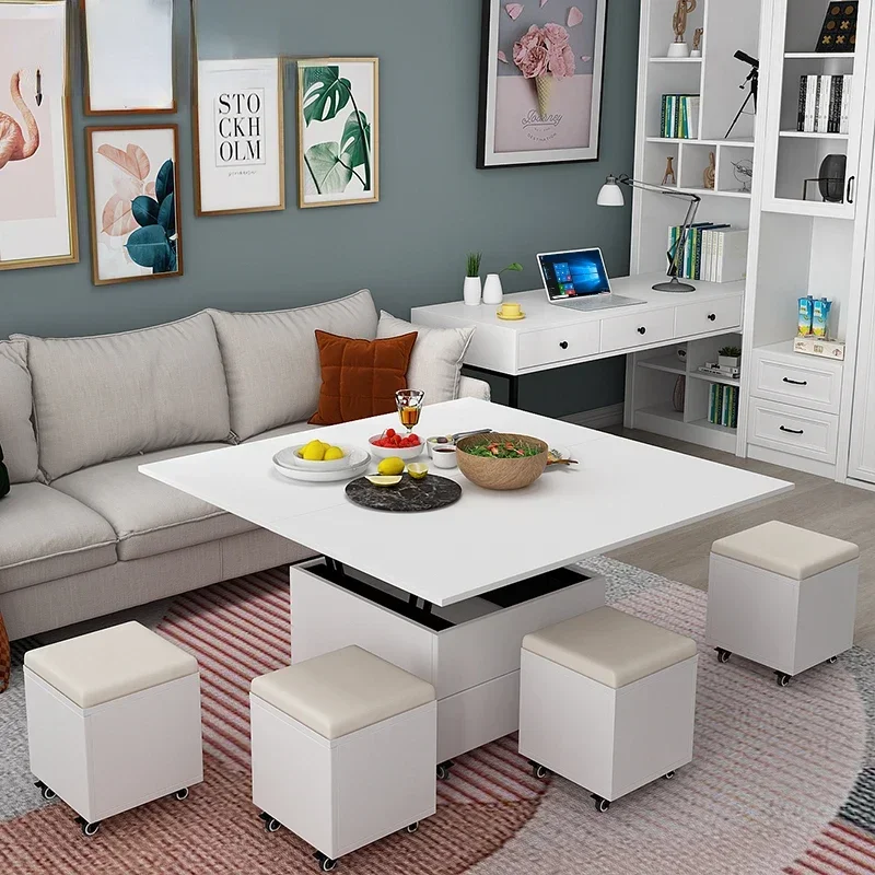 

Dining Table Dual-Use Small Apartment Living Room Tea Table Creative Folding Desk