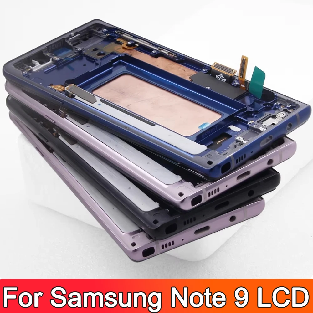 100% Test For Samsung Note9 LCD Display Touch Screen Digitizer Assembly For Samsung Note 9 N960F N960U N9600 LCD Frame