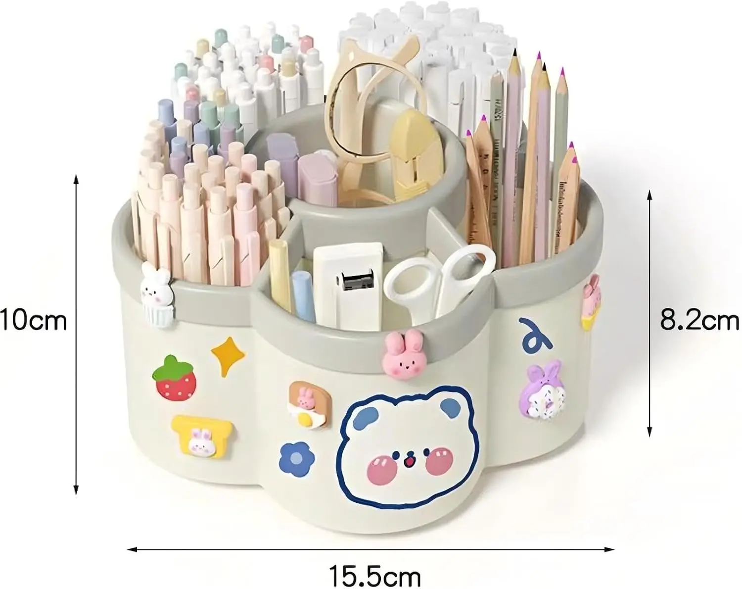 Pen Holder for Desk, 360°Rotating Pencil Pen Holder,Pen Organizer with 6 Slots, Large-capacity Desk Organizer,Office,