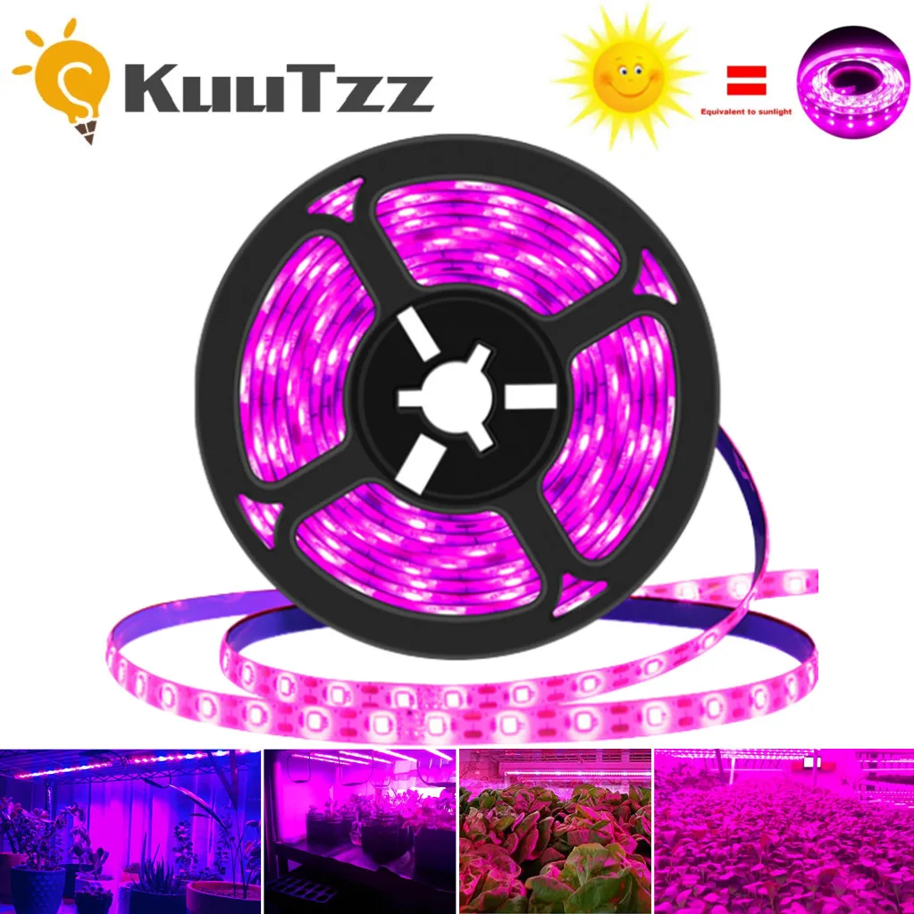 Full Spectrum USB LED Grow Lights, Phyto Lamp Strip para Sementes, Flower Greenhouse Tent, Iluminação de Plantas Hidropônicas, DC 5V, 1m, 2m, 3m