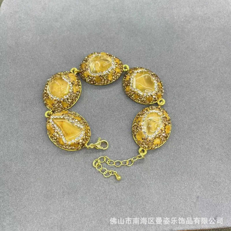 2026 New Natural Stone Inlaid Bracelet, High-end Luxury European Style, Unique Trendy Fashion Jewelry Accessories for Men Women