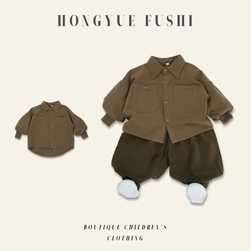 

Хлопковая рубашка, блузка, пальто с пышными рукавами, винтажный снежный бархат, осень-весна, доступные удобные удобные для мальчиков и девочек, дети