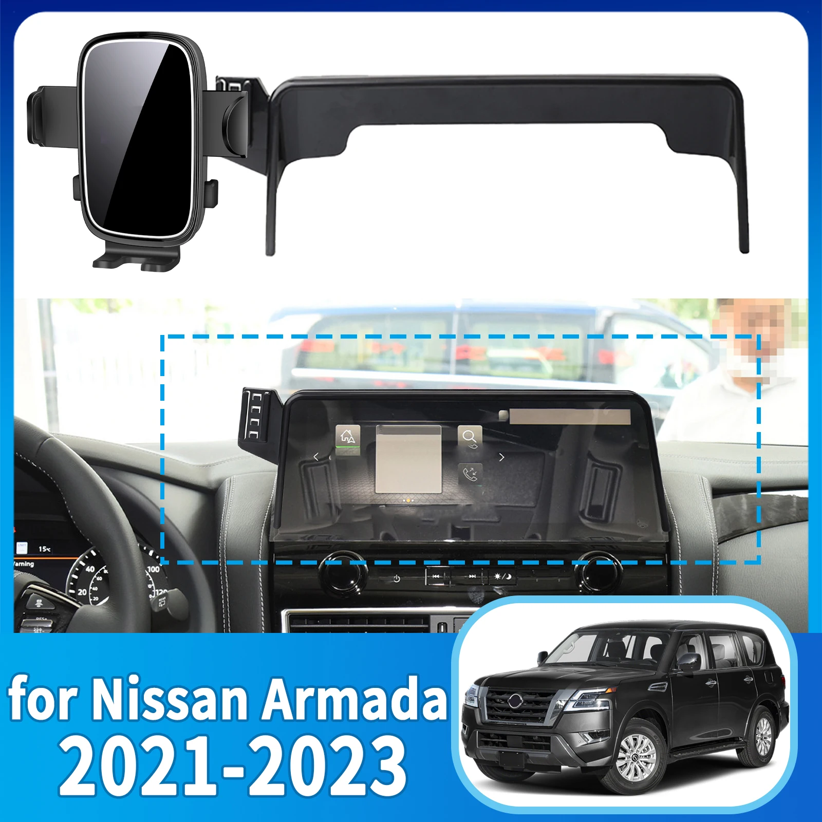 

fit for Nissan Armada Y62 2021 2022 2023 Phone Holder, Dashboard Screen Mount Bracket Easy Installation​​ Car accessoires