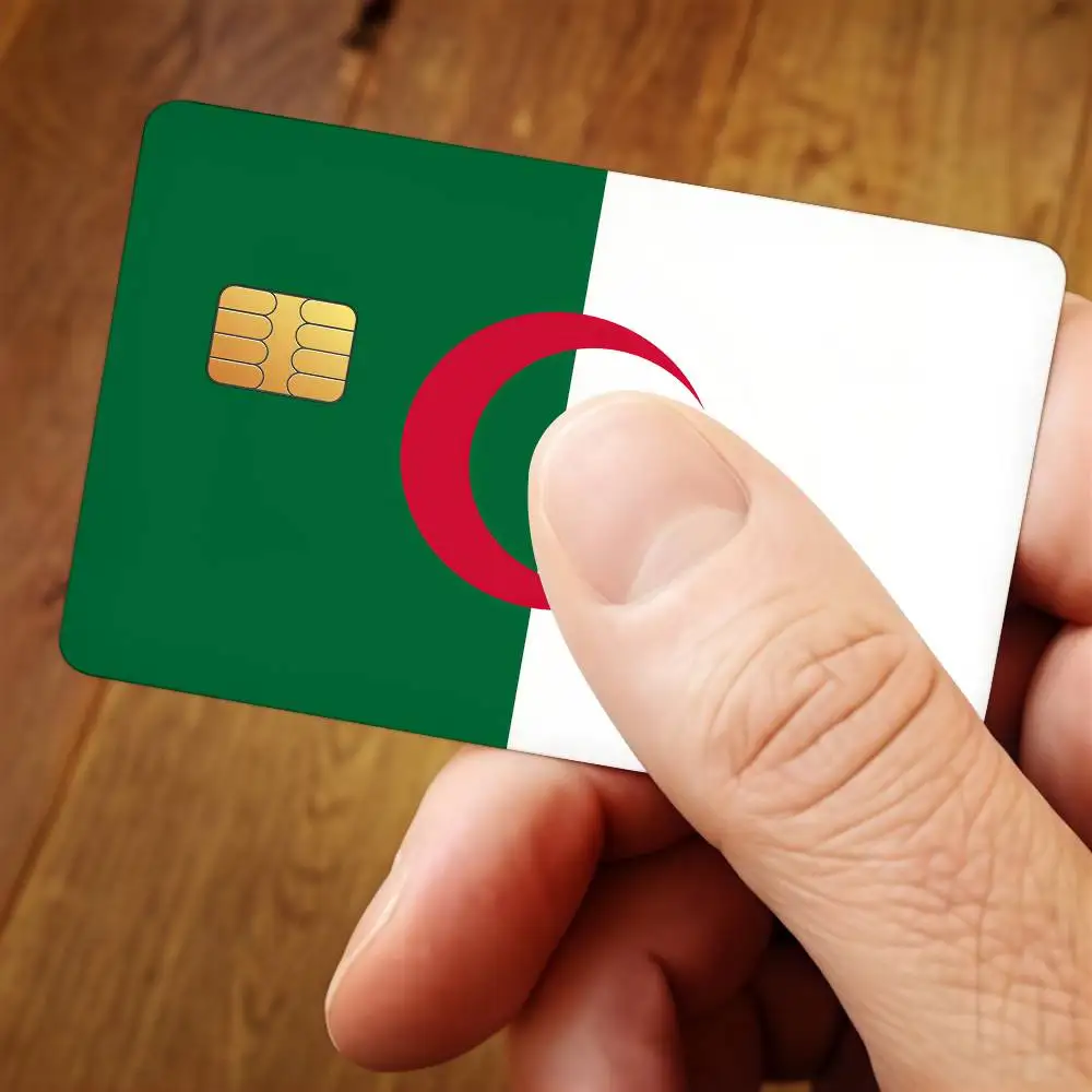 Algeria Flag Credit Card Public Transportation Cards Protective Sticker Waterproof Card Face Decoration 4PCS