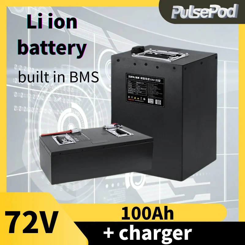 

72V 100Ah Li-ion With Charger Lithium Polymer Battery For 6000W 9000W Tricycle Motorcycle Scooter Electric Vehicle