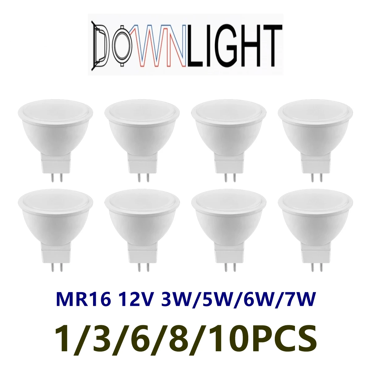 Foco LED MR16 GU 5,3 AC/DC 12V 3W -7W luz de día blanca cálida lámpara de luz LED para decoración del hogar reemplazar foco halógeno de 50W