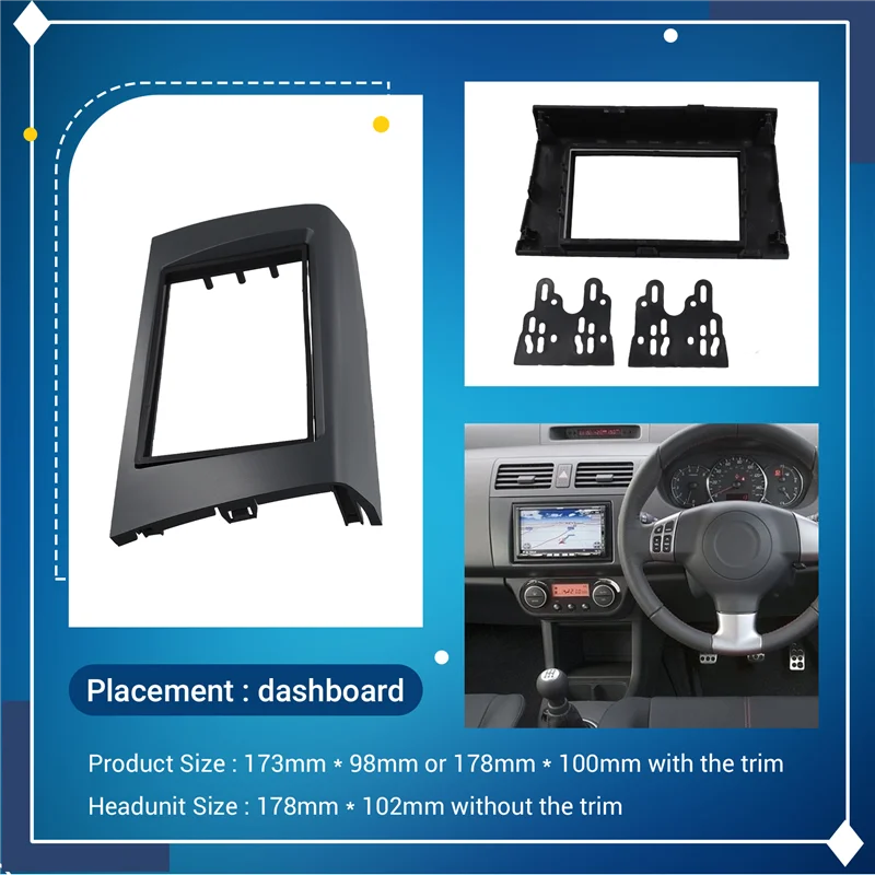 

A51K-For Suzuki Swift 2005-2010 2 Din Audio Panel DVD Navigation Panel Frame Car Fascias Stereo Radio Panel