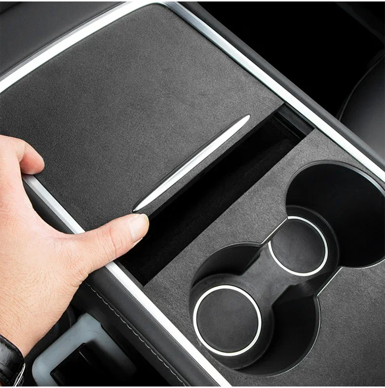 Für Tesla Modell 3 Y 2021 2022 2023 Auto Zentrale Steuerung Vorne Wasser Tasse Halter Trim Abdeckung Aufkleber Innen Dekoration zubehör – Detail 9