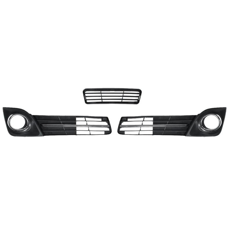 New-ABS Plastic 3Pcs Car Front Bumper Lower Grille Grill Fog Lamp Cover Bezel Set For Toyota Camry SE 2012 2013 2014