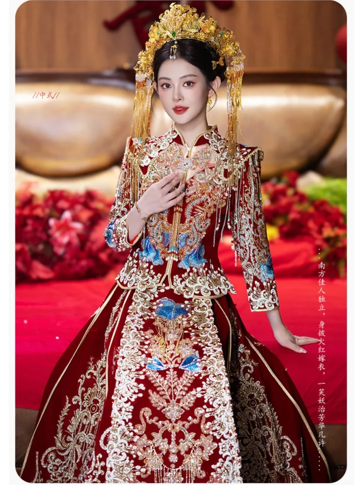 Heavy Industry's new wedding dress Chinese-style toasting small-sized and large-sized clothing