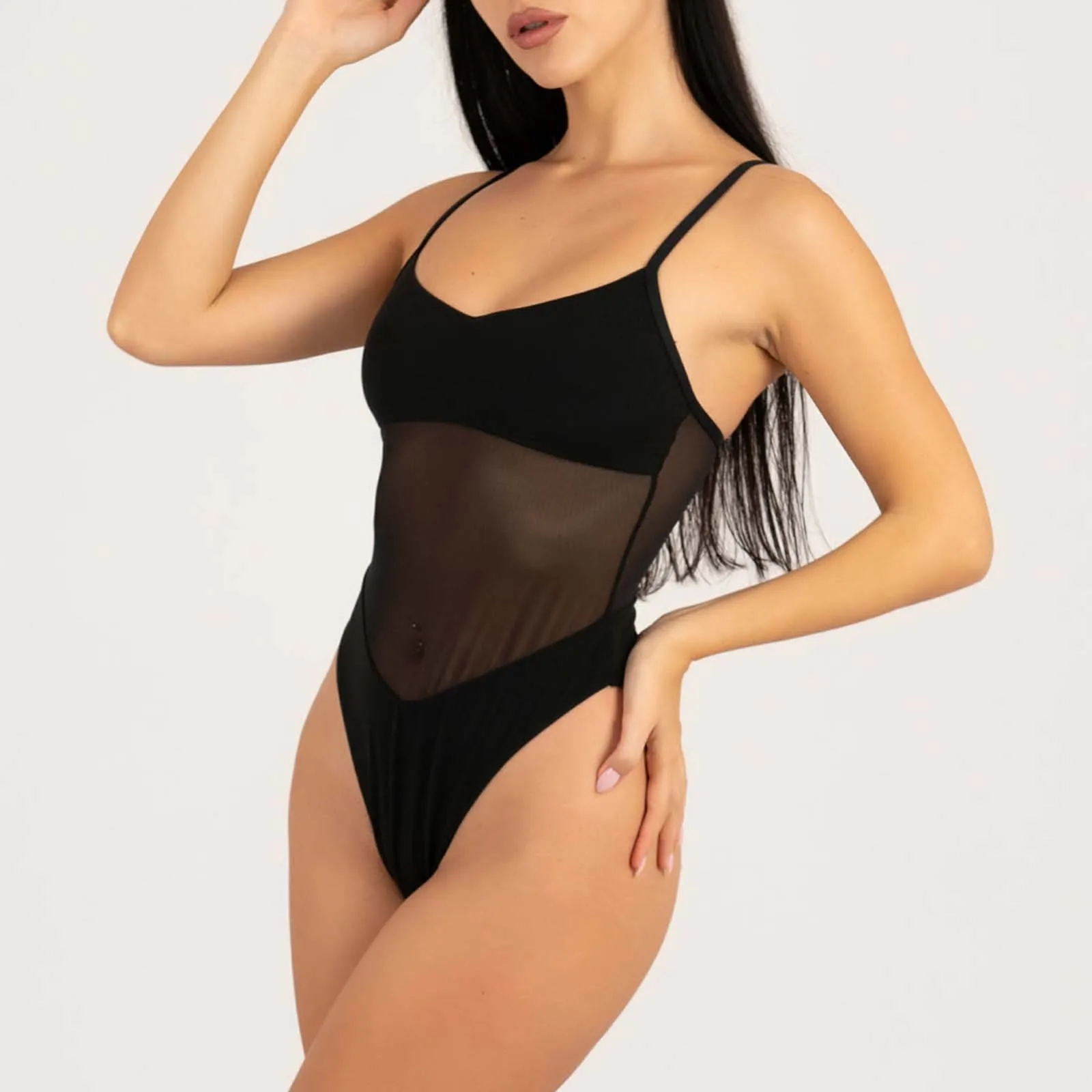 2024 Sexy Women\'S Swimwears One Pieces Beach Sunbathing Tan Breathable Tie Up Bikini Swimsuit Sexy Perspective Mesh Biquinis