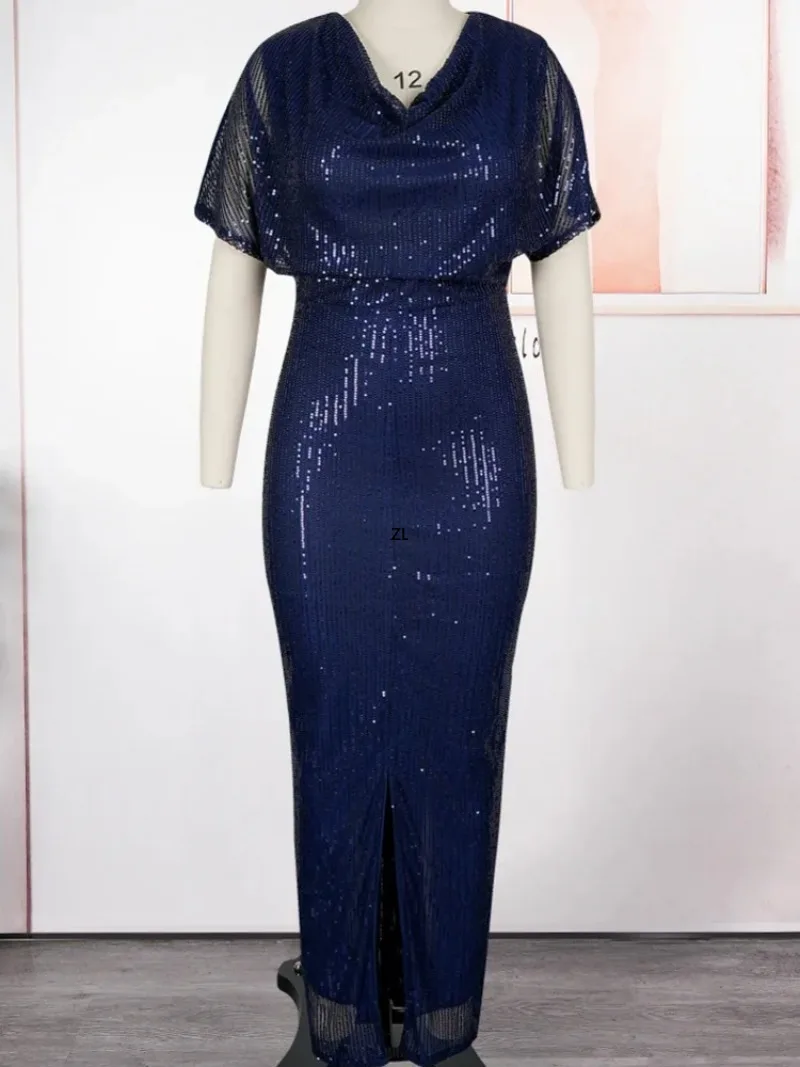 

African Wedding Dresses For Women Long Sleeve Plus Size Sequin Evening Party Long Dress Moroccan Kaftan Muslim Clothes