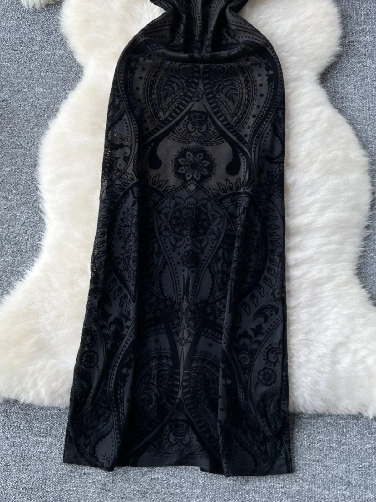 Foamlina-Vestido fino suspenso feminino, Luxo chique, Indústria pesada, Reunindo-se, Imprimindo, Roupa de mulher, Verão, Nicho, Festa noturna