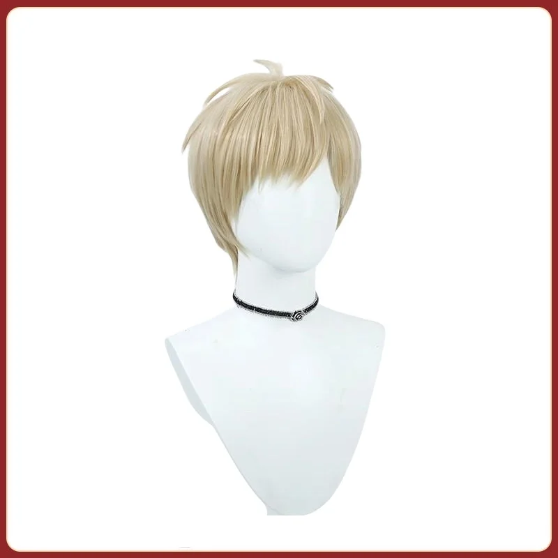 Perruque de Cosplay de l'Anime Delicious in Dungeon, Cheveux Courts Dorés, pour Homme