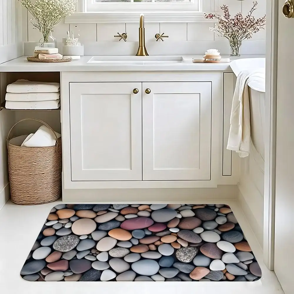 Natural Stone grain Floor Mat carpet diatom mud bathroom quick-drying absorbent floor mat household bathroom