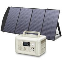 Solar Panel kit 100W 140W 200W Portable Solar Charger with Portable Power Station 600W LiFePO4 Battery Generator UPS