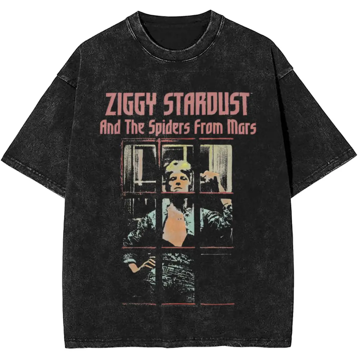 

2025 From The 70s Vintage Washed T Shirt Men Davids Bowied Vintage Cotton T-Shirts Summer O Neck Leisure Tees Clothes